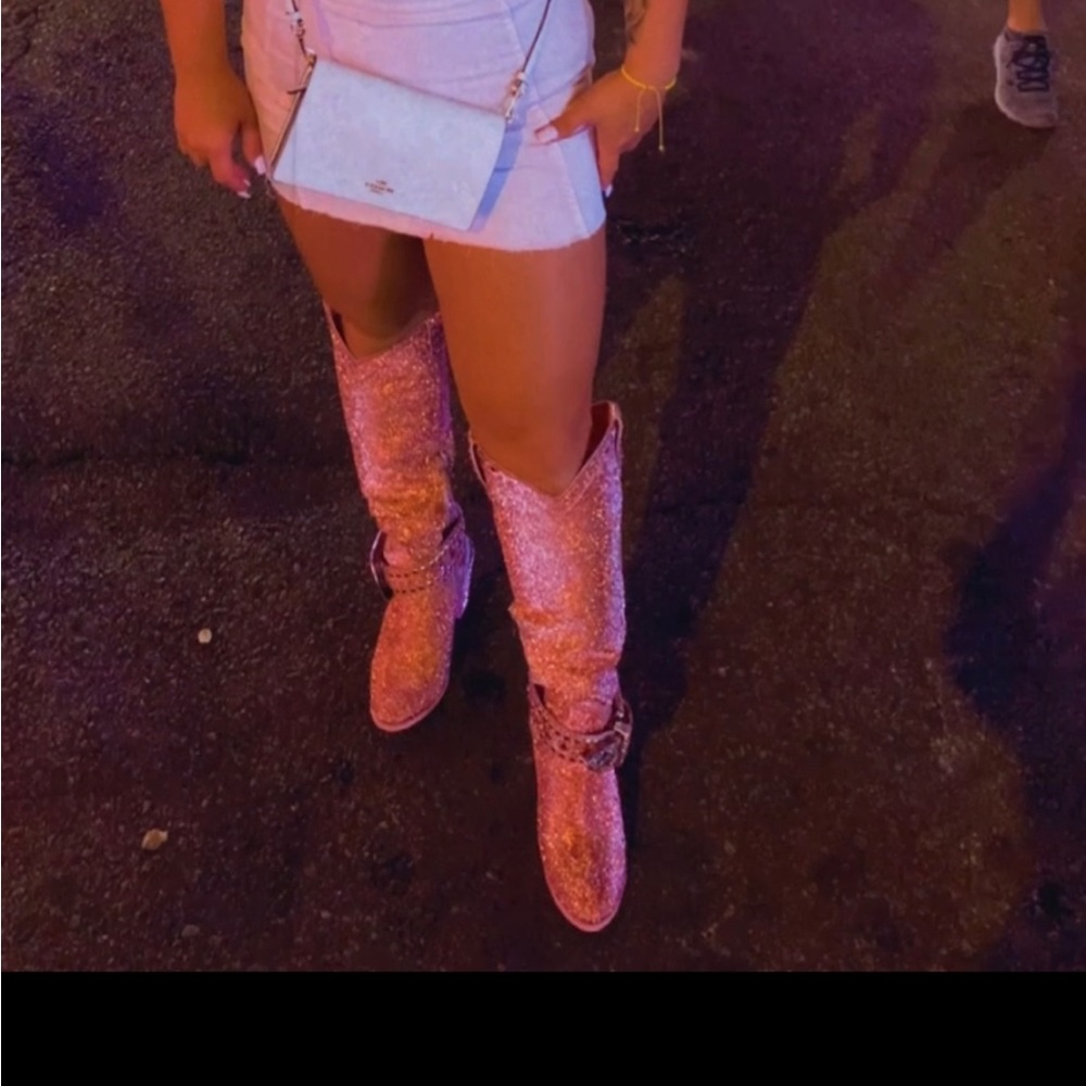 Sheriff Shine knee high Bling cowboy boots from sugar thrillz